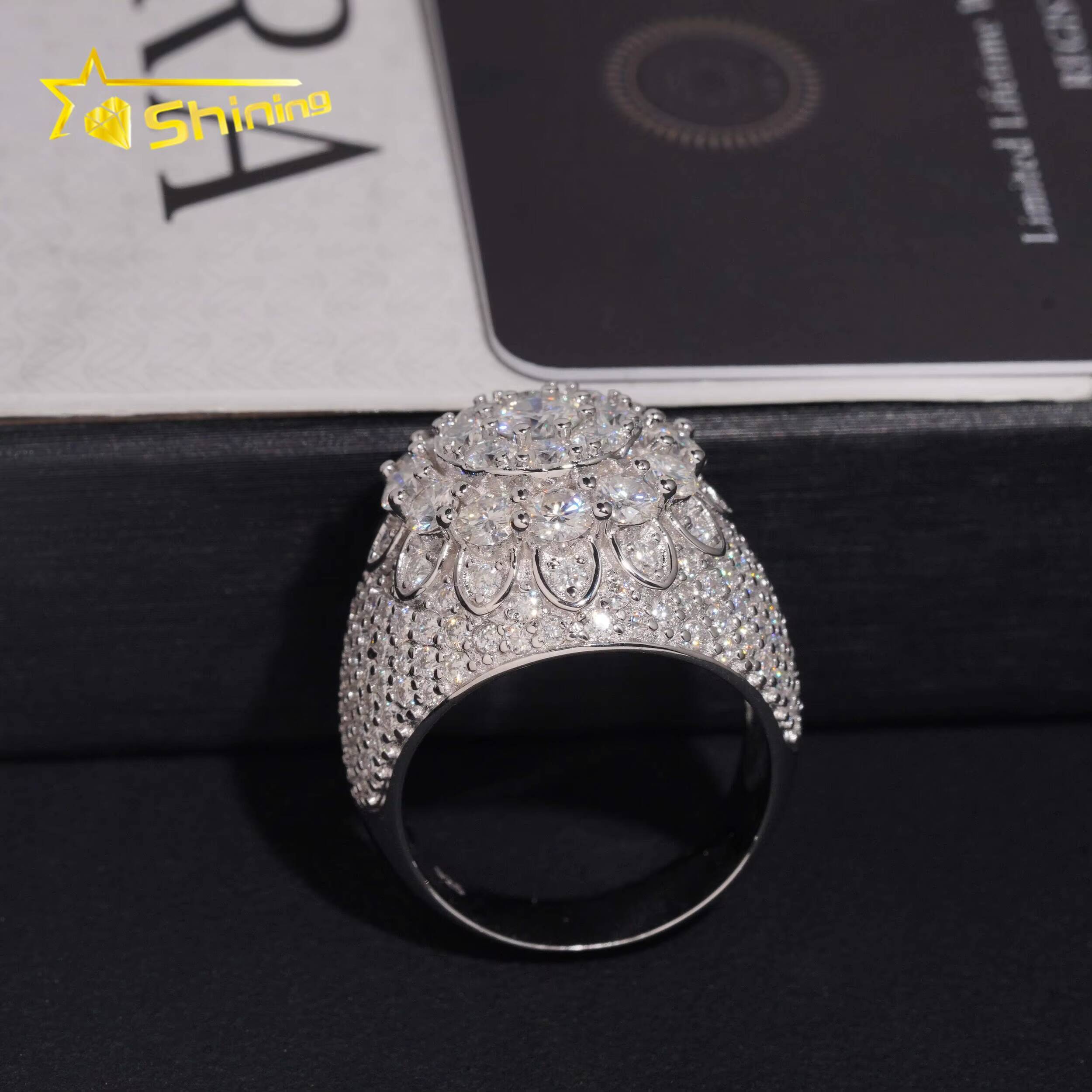 USA Local Stock Shipping Luxury Hot Selling Moissanite Mens Ring 925 Silver VVS Moissanite Iced Out Ring GRA Certificated Designer ring