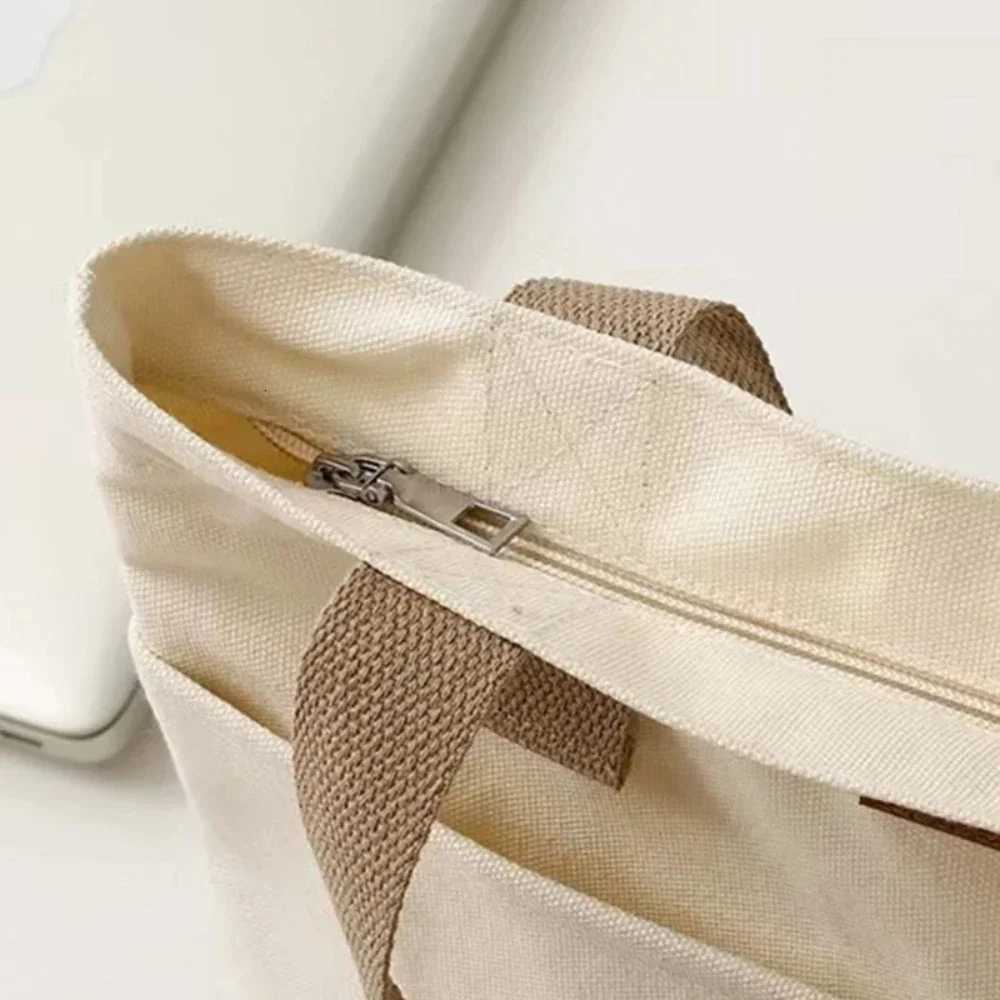1Pc Womens Tote Bag Canvas Sewing Thread Large Capacity Advanced Sense Handbag Convenient Practical Females Commuter Bag R250908