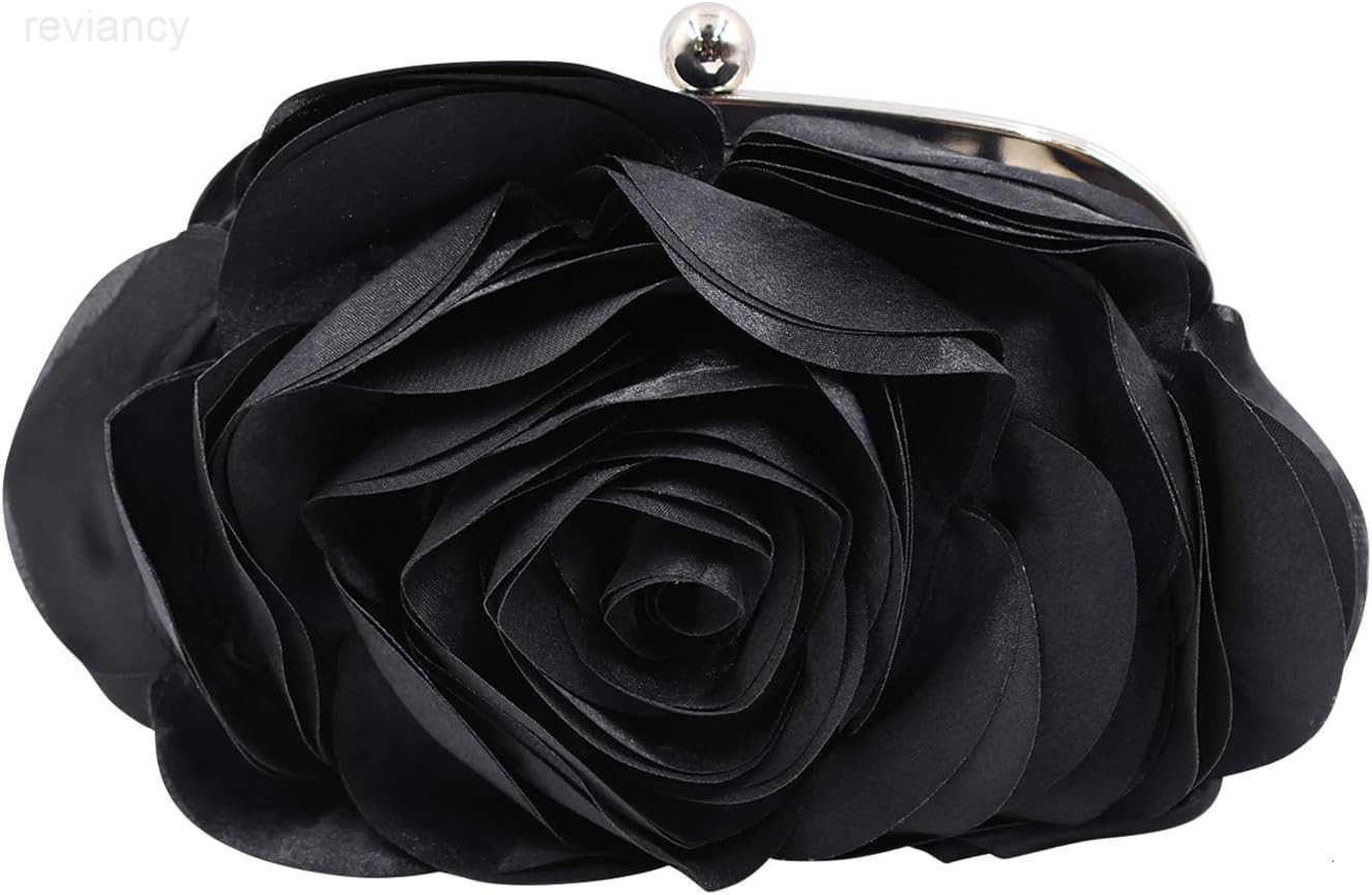 Clutch Purse for Women Elegant Rose Petal Evening Bag with Detachable Chain for Wedding Gala PromW250908