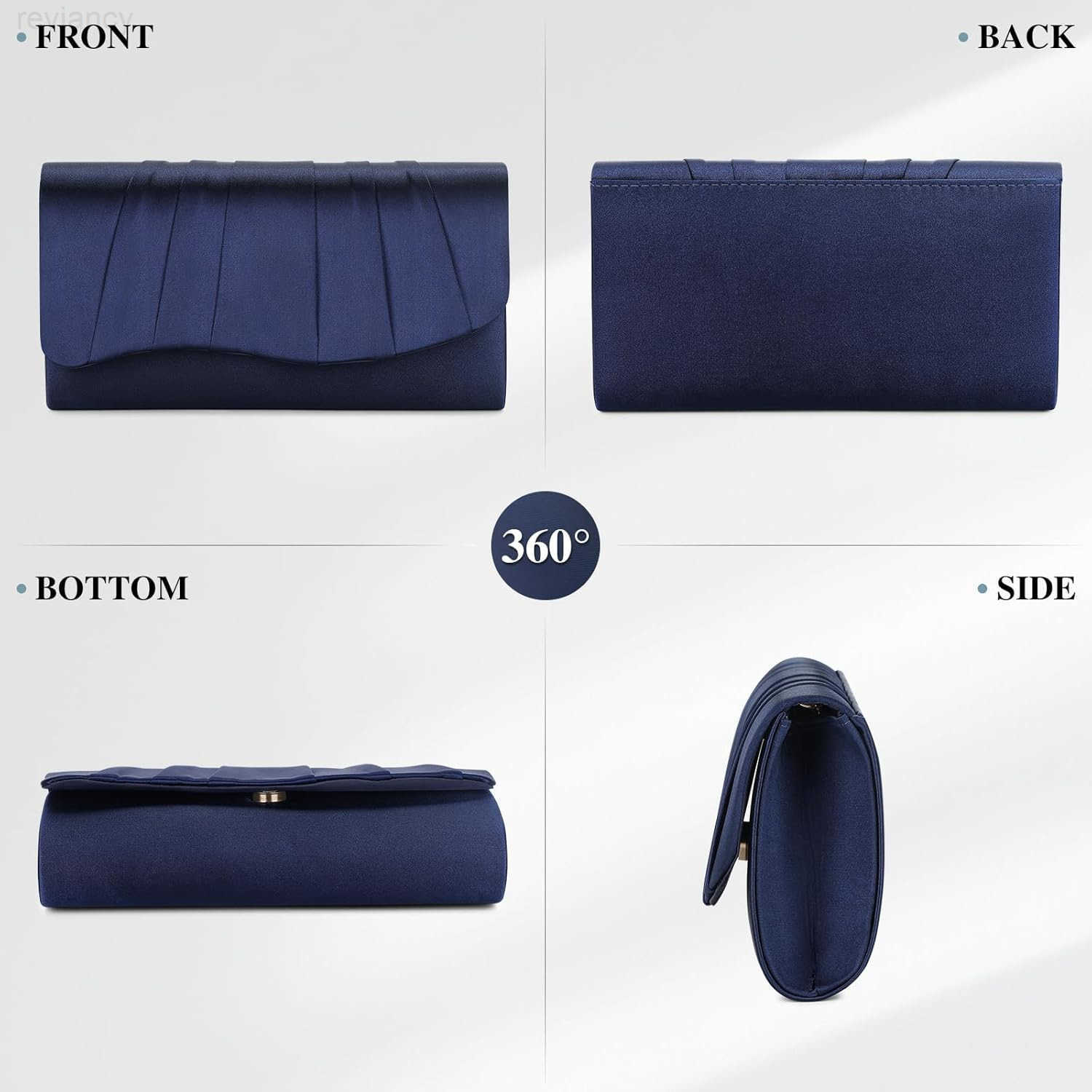 Clutch Purses for Women Formal Pleated Satin Evening Bag Purse Handbags Evening Clutch for Prom Party WeddingW250908