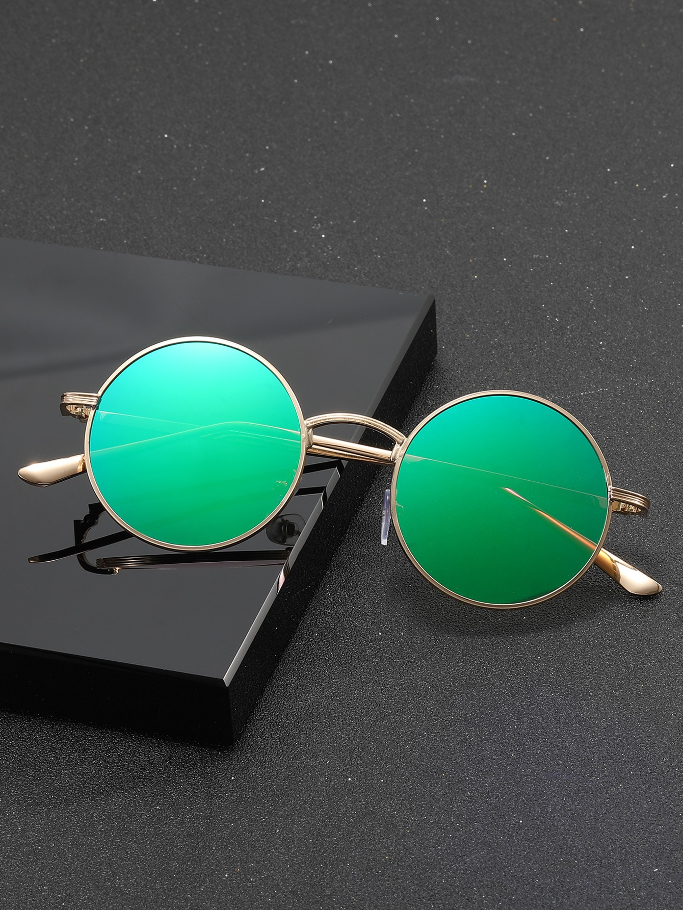 Multi-coloured retro round frame punk fashion men's sunglasses metal full frame fashion large frame metal sunglasses for travelling high-quality