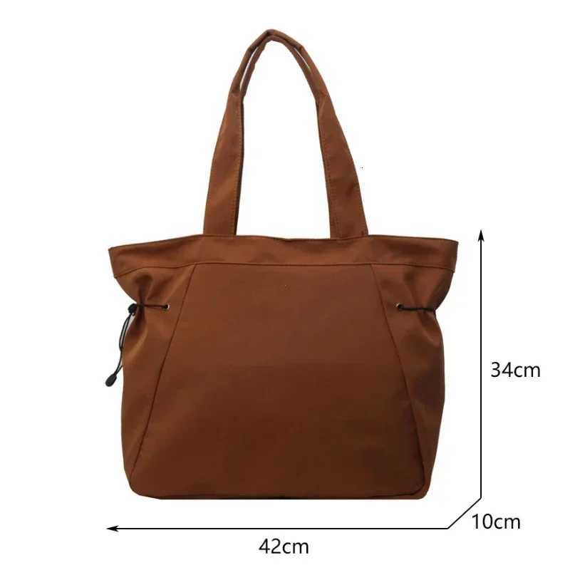 Casual Fashion Large Capacity Tote Bag Simple Travel Bag Women Large Shoulder Bag Aesthetic Handbags Drawstring Tote Handbag R250908