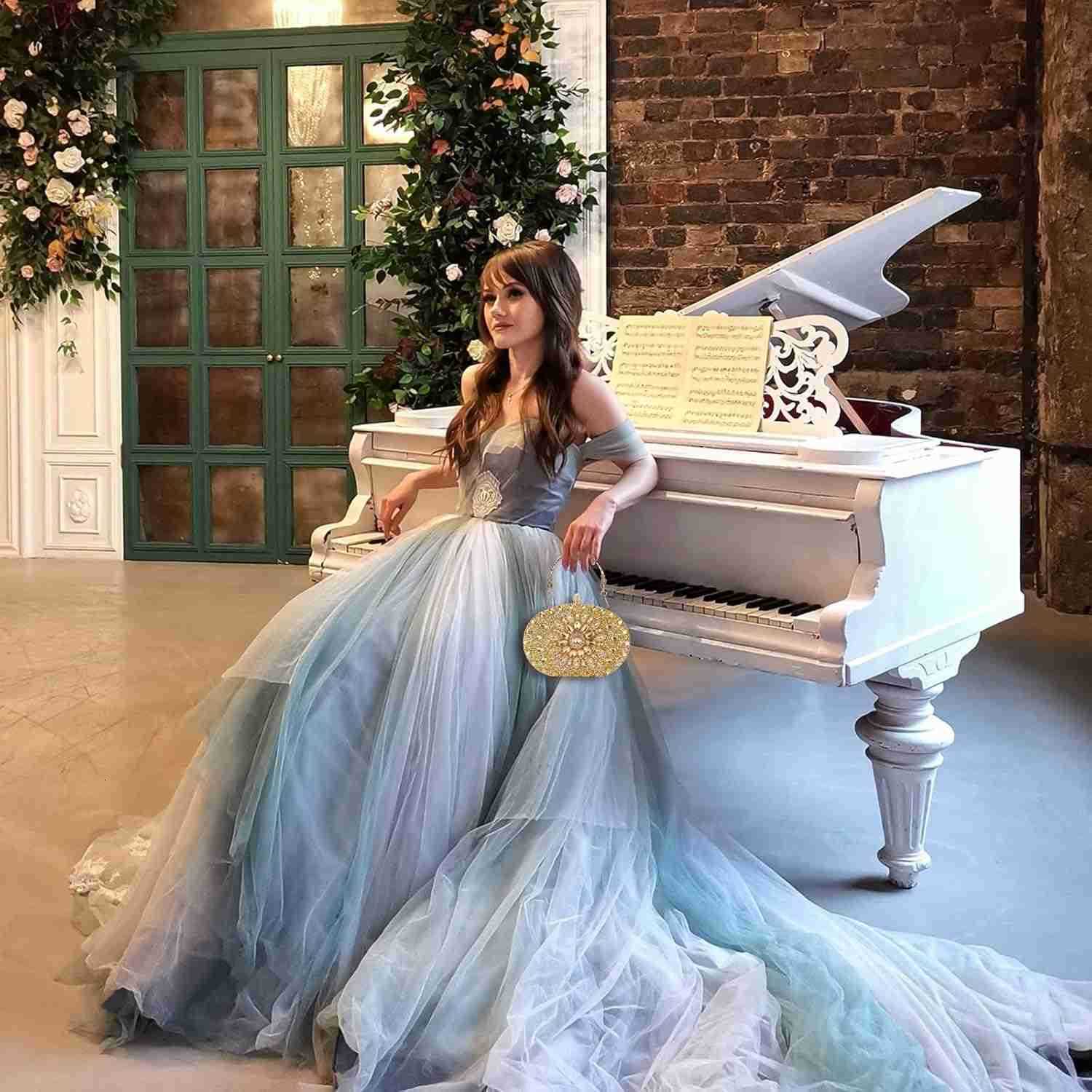 Evening Clutch Purses for Women Evening WeddingsParty Purses Crystal Diamond Glitter Sparkly HandbagW250908