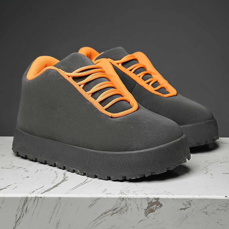 Chunky Sneaker Men Designer Winter Warm Boots Fashion Casual Microfiber Leather Upper Height Increased Flat Platform Board Shoes M250908