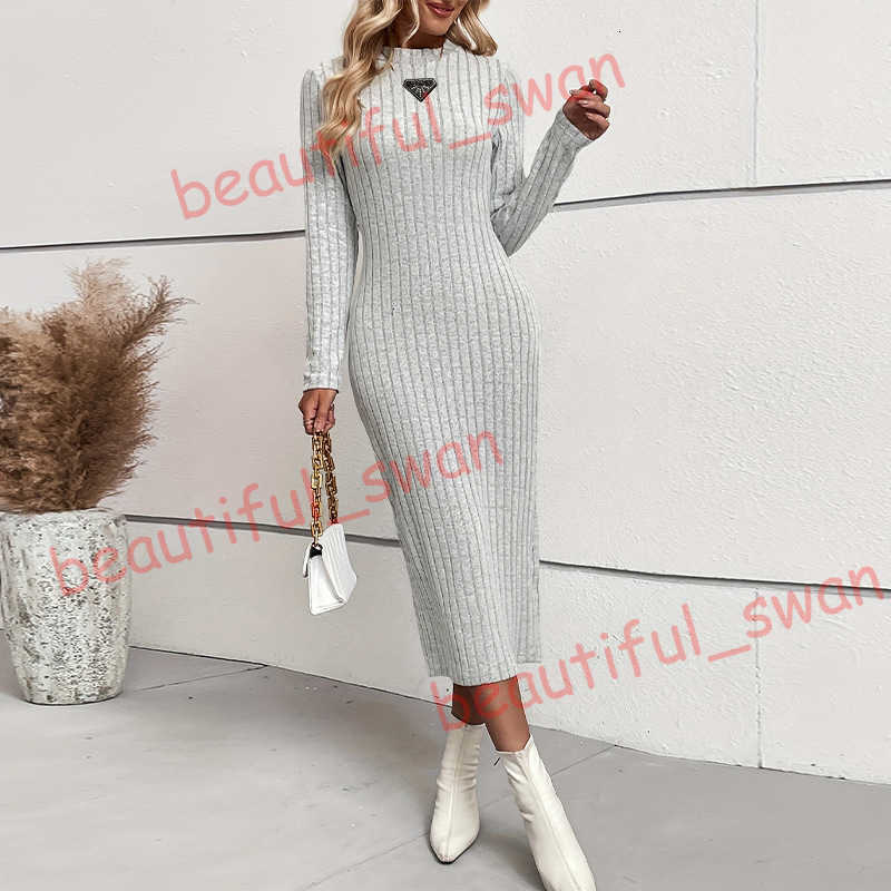 Designer Basic & Casual Dresses for women 2025 Spring and Autumn Knitted Dress Long Sleeve Slim Fit Long One-Step Dress Women's Fashion dresses