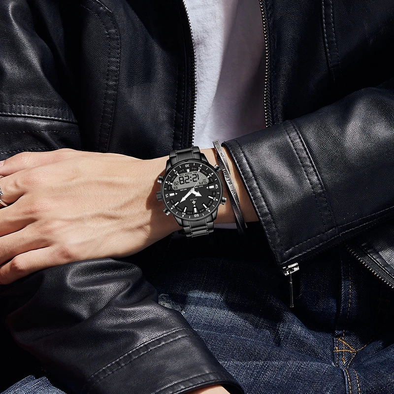 WWOOR Mens Watches Digital Sport Waterproof Steel Military Quartz Watch For Men Fashion Luminous Male Clock Reloj Hombre 250908