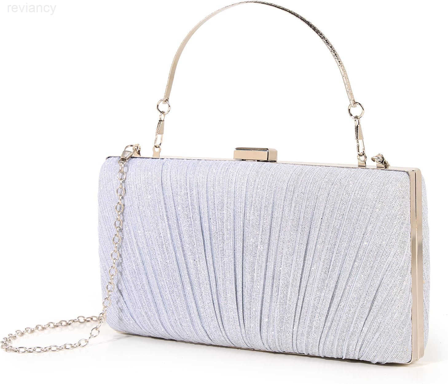 Clutch Purses for Women Pleated Evening Handbag with Chain Prom Cocktail and WeddingW250908