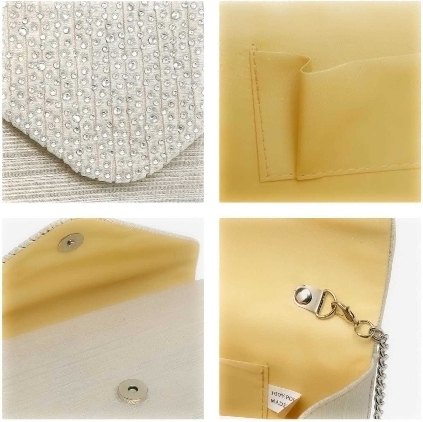 Ladies Frosted Satin Evening Clutch Purse Bag Crossbody Handbags Party Prom Wedding EnvelopeW250908