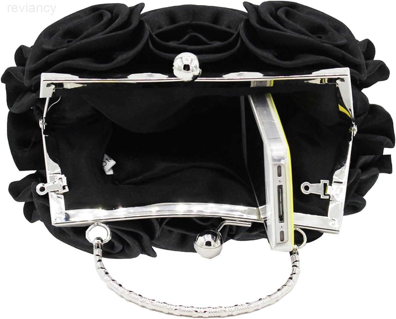 Women Evening Clutch Bag Floral Satin Small Purses with Detachable Strap for Wedding Party PromW250908