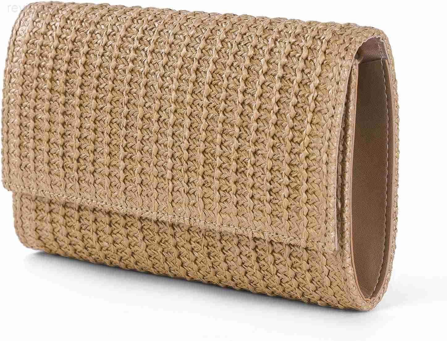 Clutch Purse Shoulder Crossbody Bag Envelope Purse Raffia Handbag for Summer Beach Travel TrendyW250908