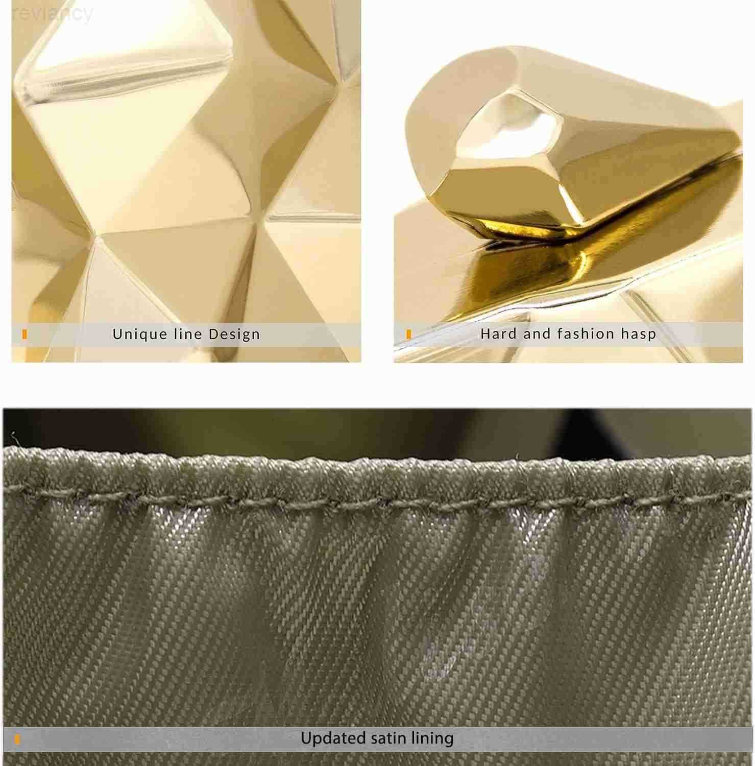 Womens Clutch Purses Metallic Bridal Party Geometric Evening Clutches Bags Cocktail Formal HandbagsW250908