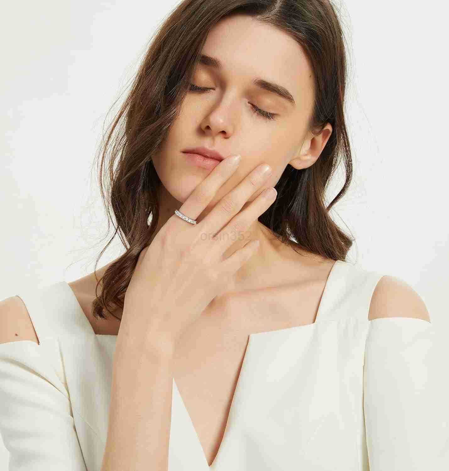 3mm Women Titanium Engagement Ring Half Cubic Zirconia Eternity Wedding Band Size 313 Y260117