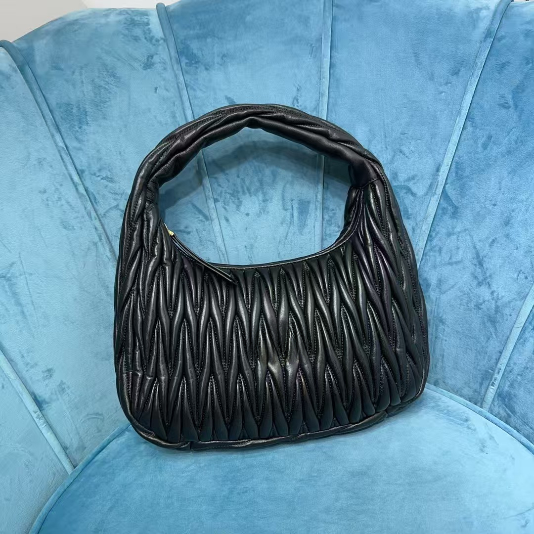 Real Sheep Leather Top Handle Bags Designer Wander Matelasse Shoulder Bag Letter Label Pleated Crossbody Bag Fashion Purses Handbag Women's Wallet Underarm Bag 3357