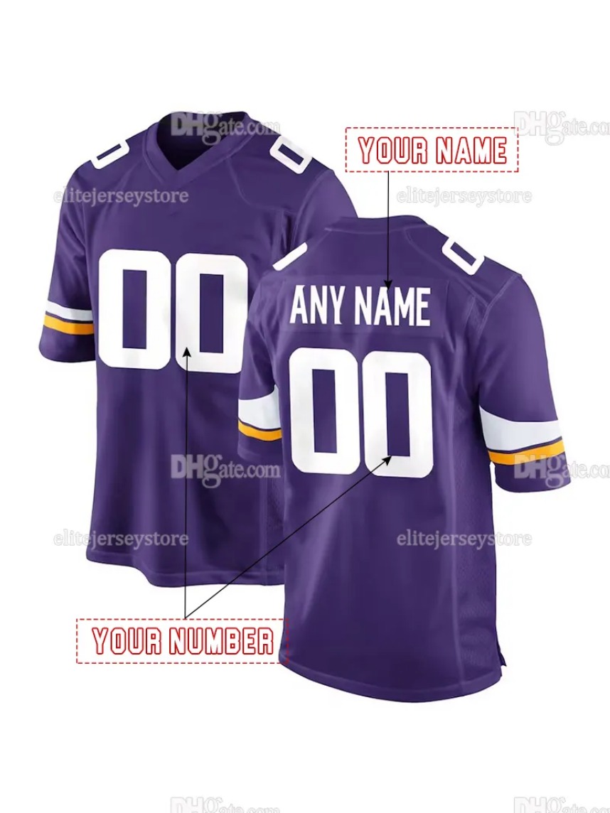 Personalized Custom Football Jersey Jefferson McCarthy Moss nordstromshoes Addison Hockenson Smith Men Women Youth Embroidered Letter Number best sell