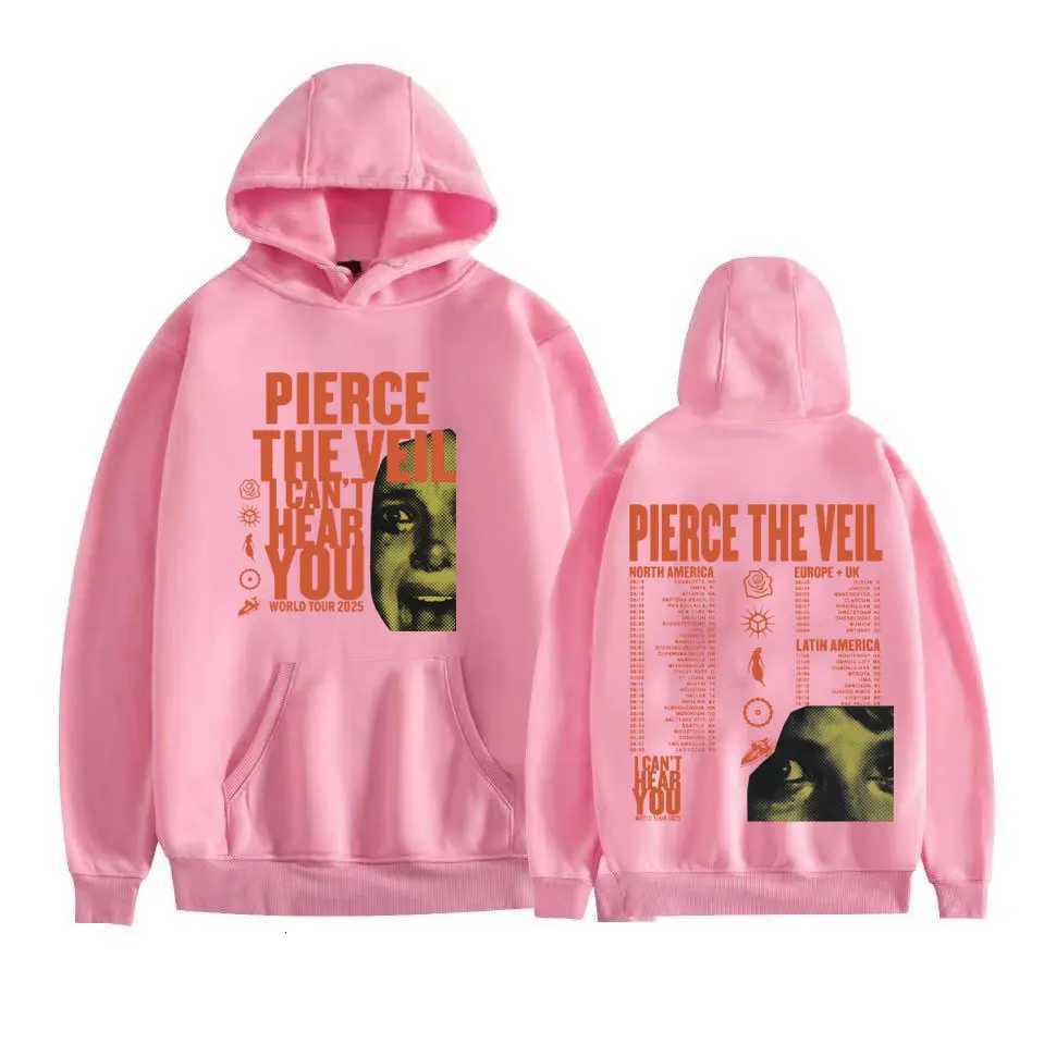 Pierce The Veil I Cant Hear You Tour 2025 Hooded Men Women Harajuku Hip Hop Rock Punk Sweatshirt Casual Fleece Oversized HoodieXJ250908