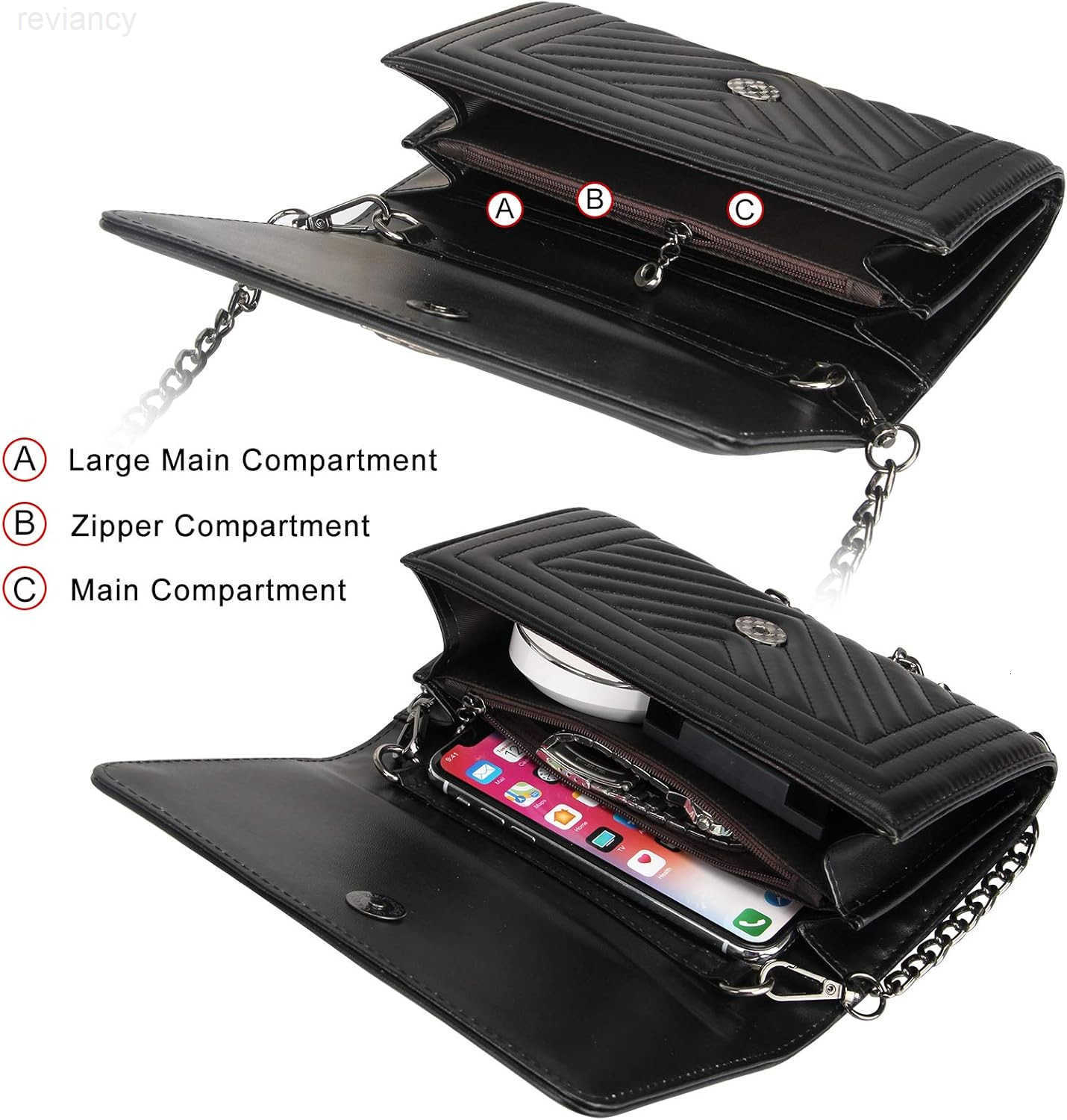 Small Leather Crossbody Bag for Women Clutch Purse Cross Body Purse Shoulder Bags with Chain Strap Quilted PursesW250908