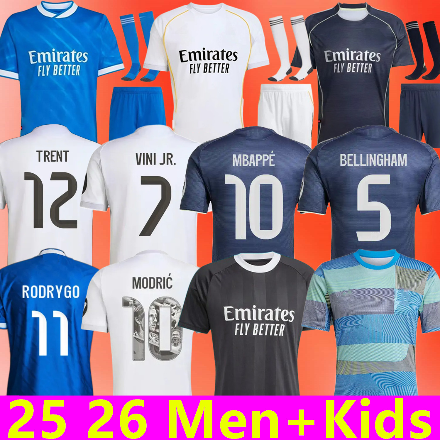 25/26 BELLINGHAM VINI JR soccer jerseys Tchouameni 2025 2026 football shirt RODRYGO CAMAVINGA Rodrygo MODRIC Camisetas men kids kit uniforms fans player