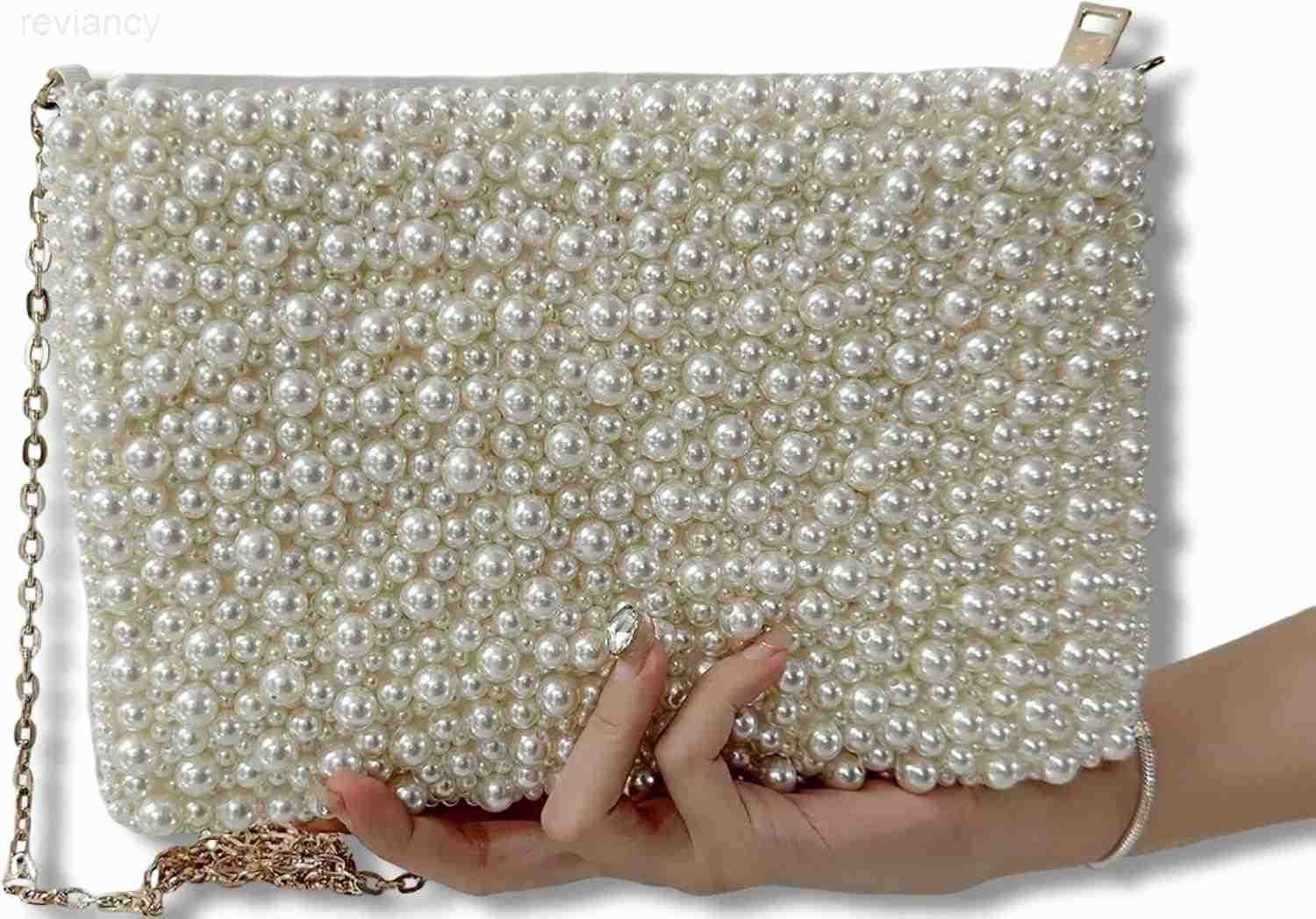 Pearl Purses with Chain Glitter Crossbody Beaded Evening Shoulder Bag Sparkly Handbags for WomenW250908