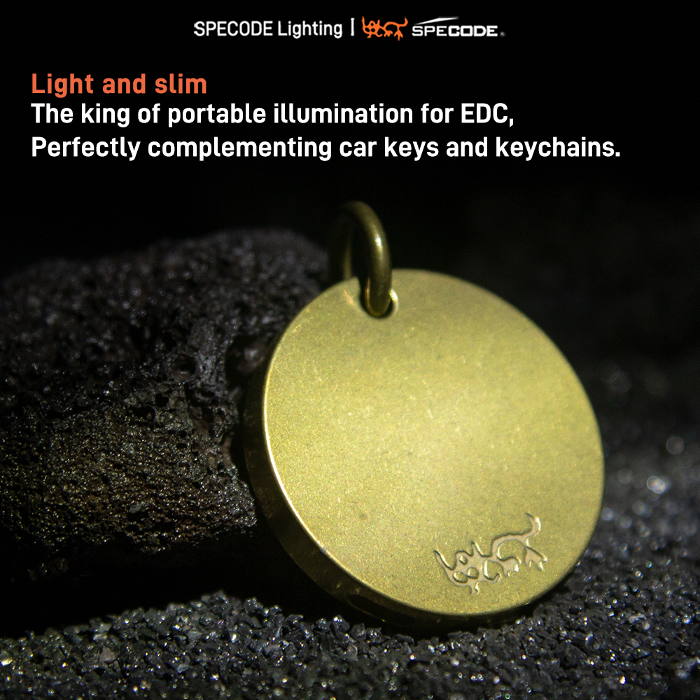 K1 Cu Round Keychain Flashlight Type-C Direct Charging Mini Convenient Light Emergency Brass Decorative Beautiful Gift