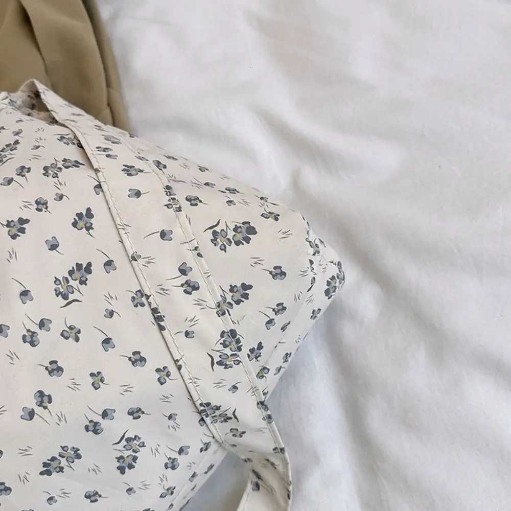 Fashion Simple Casual Shopper Tote Bags Crossbody Bag Flower Floral Canvas Shoulder Bag Large Capacity Handbag R250908T251007