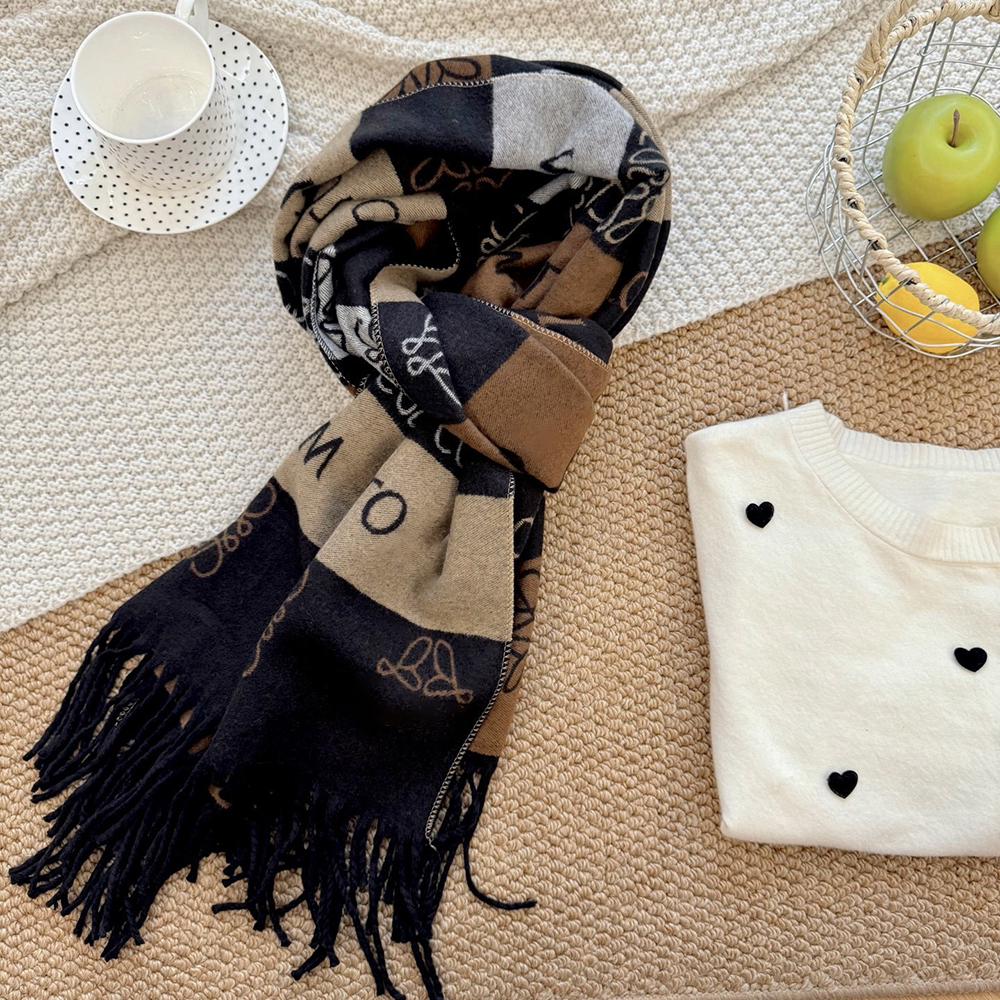 Designer Wool fringe Scarves Top Super Double-faced cashmere Pure men and women scarf Womens Soft Advanced fabrics grid style Long printed Shawl