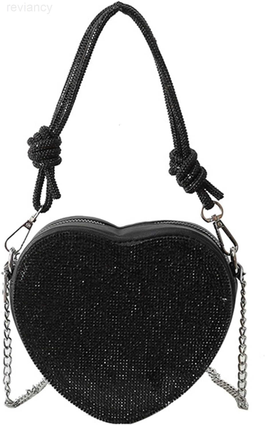 Evening Bag for Women Silver Purse Heart Shaped Purse Crossbody Bags Shoulder Handbag for FormalW250908