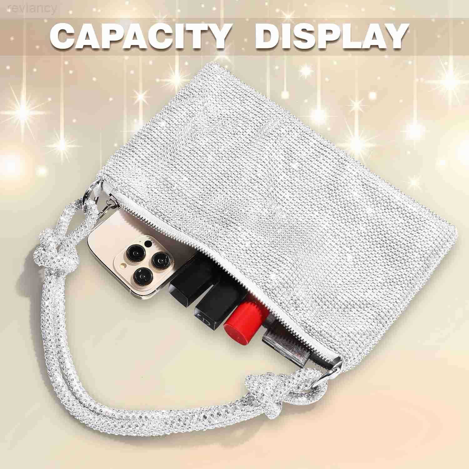 Clutch Purse for WomenSparkly Rhinestone Evening Bag Wedding Party AccessoriesHandbag Fits PhoneWallet LipstickW250908
