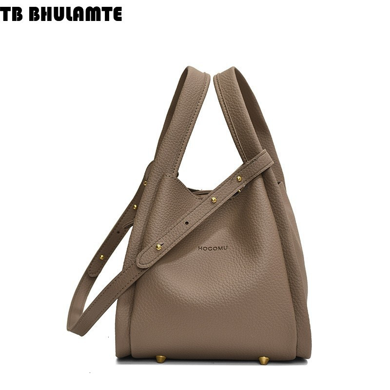 TB BHULAMTE Designer Bag Large Lychee Pattern Bucket Bag 2025 Luxury Bag Women's Bag Stylish Niche Handbag Basket Bag Mother-daughter Two-piece S