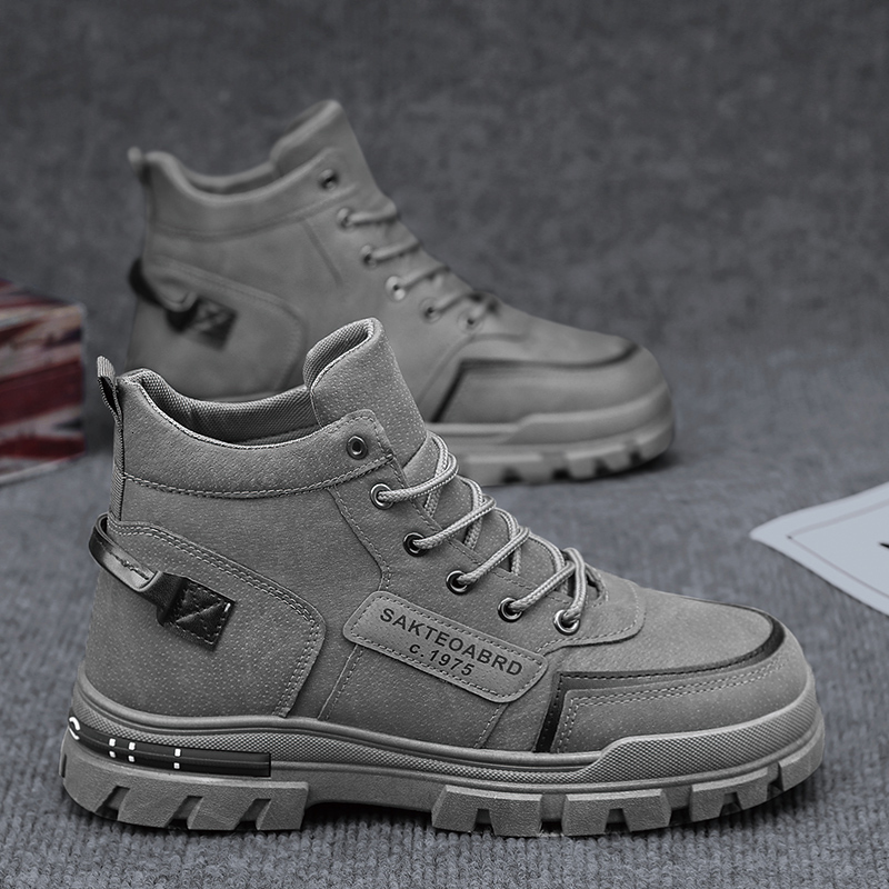 Men Boots Casual Shoes Ankle Leather Outdoor Platform Walking Fashion Luxury Designer Work High Top Sneakers Cowboy Winter