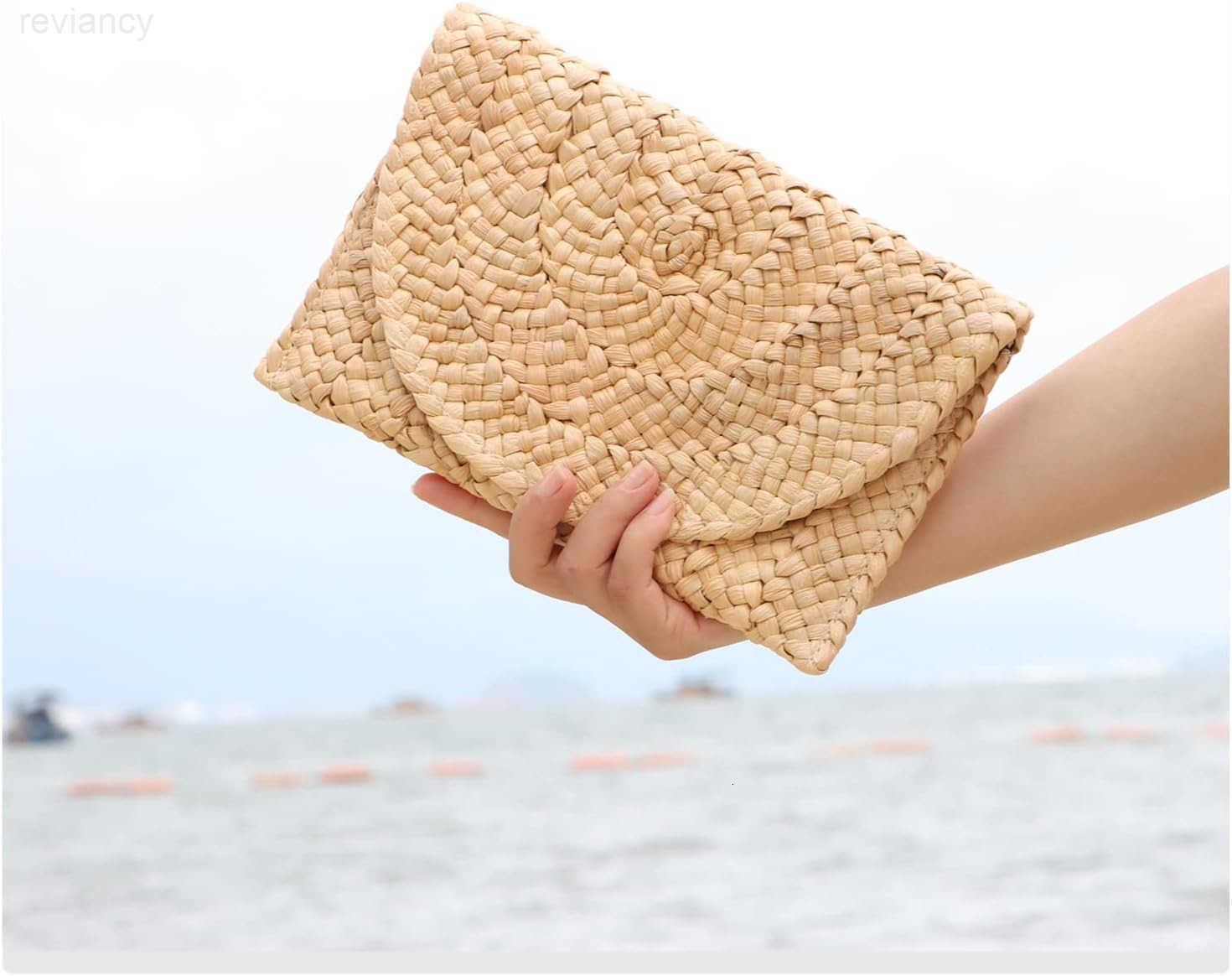 Straw Clutch Purses for Women Summer Beach Bags Envelope Woven Clutch HandbagsW250908