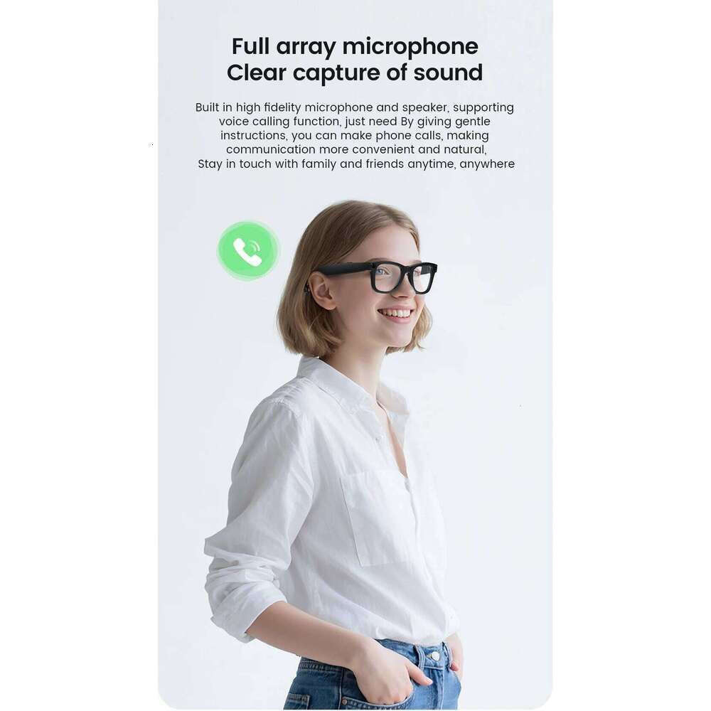 Fashion AI Smart Glasses Sunglasses Men Women wearable Recording Video Photo Translation Wireless Bluetooth Camera Touch Anti Blue Light Shades