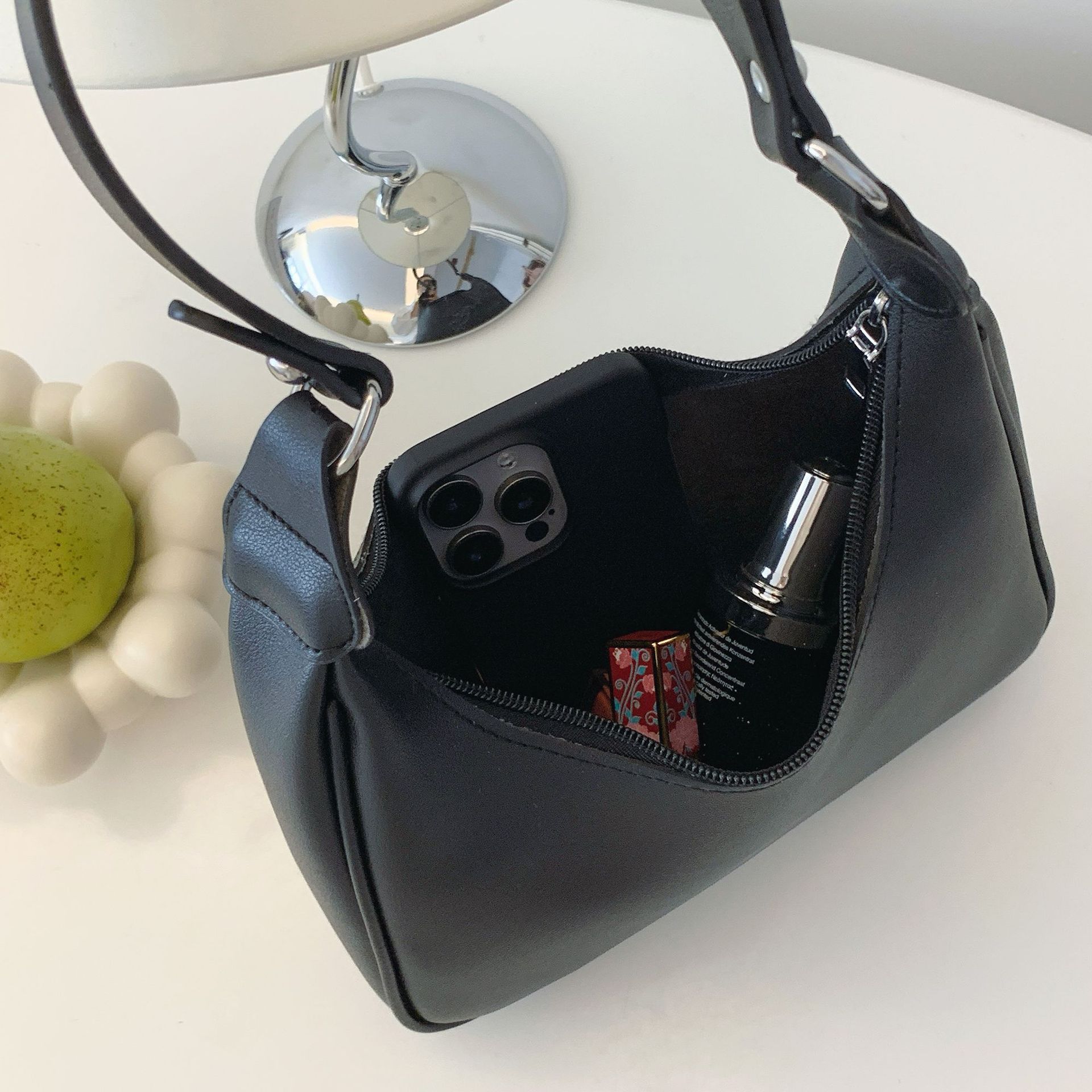 Free Shipping 2025 New Women's Crescent Moon Bag Solid Color Minimalist Shoulder Bag Underarm Purse Versatile Top Handle Crossbody Bag