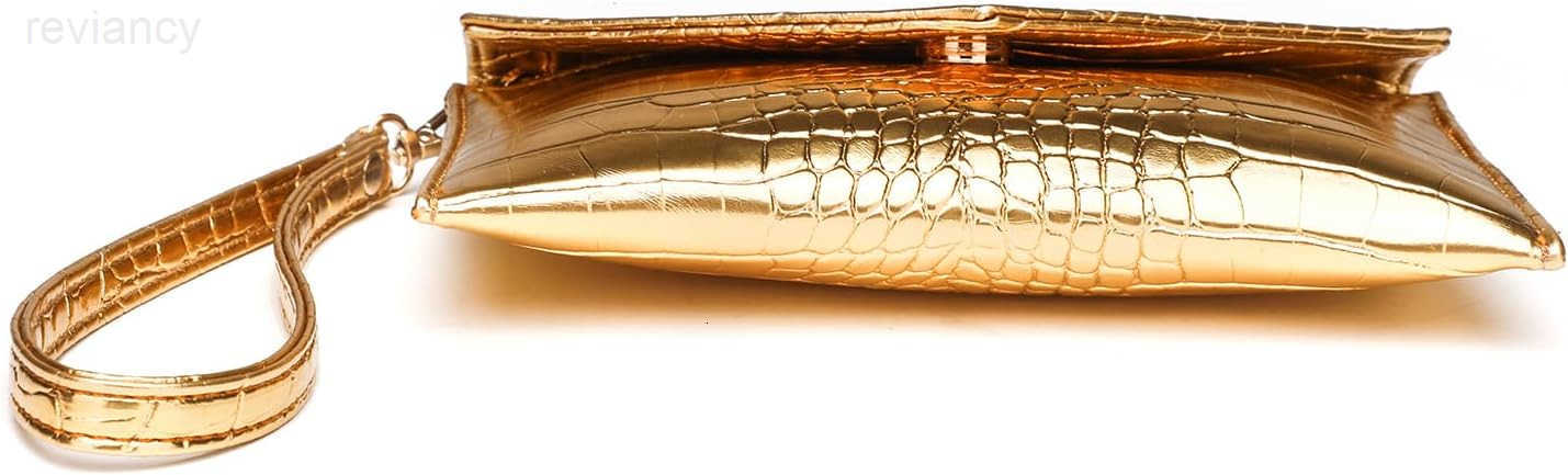 Small Envelope Clutch Purse for Women Leather Handbag Wallet Evening Bag with Detachable Wristlet StrapW250908