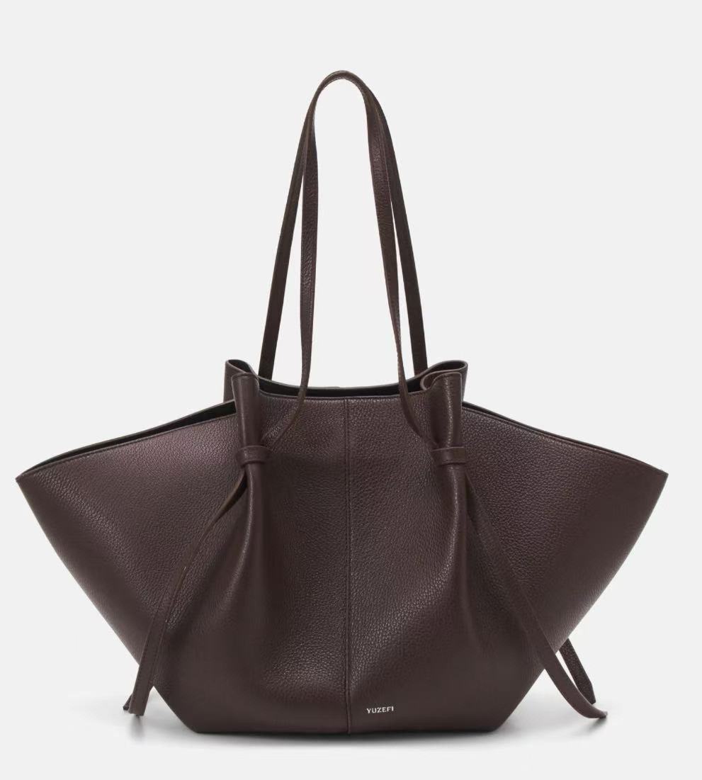 2025 fashionable YUZEFI Wing Bag Genuine Leather Tote Armpit Bag