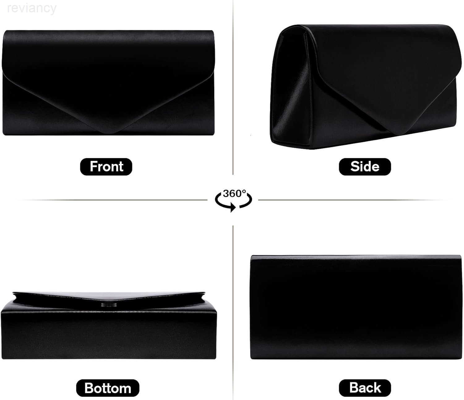 Envelope Clutch Purse for Women Vegan Leather Evening Bag with Chain Strap Wedding Cocktail Party Formal HandbagW250908