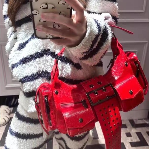 2025 autumn new handbag niche design trend versatile style punk style rivet spicy girl bag fashion women's shoulder bag designer bag