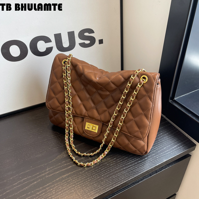 Luxury Bag TB BHULAMTE Designer Bag Fashion Solid Color Versatile Women's Bag 2025 New Trend Large Capacity Quilted Chain Bag Stylish Single Shou