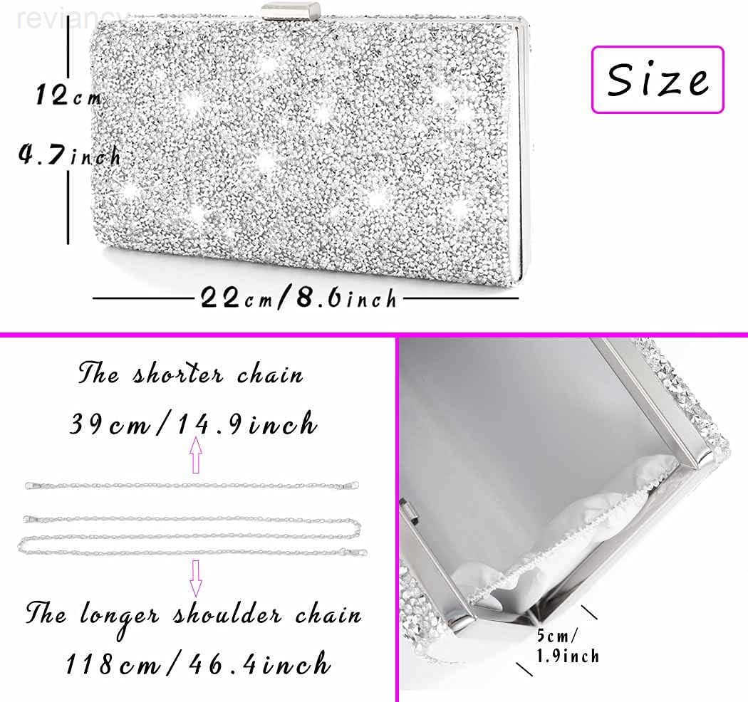 Evening Clutch Bag Double Sided Diamond Bag Crossbody Purse Wedding Party Bag for WomenW250908