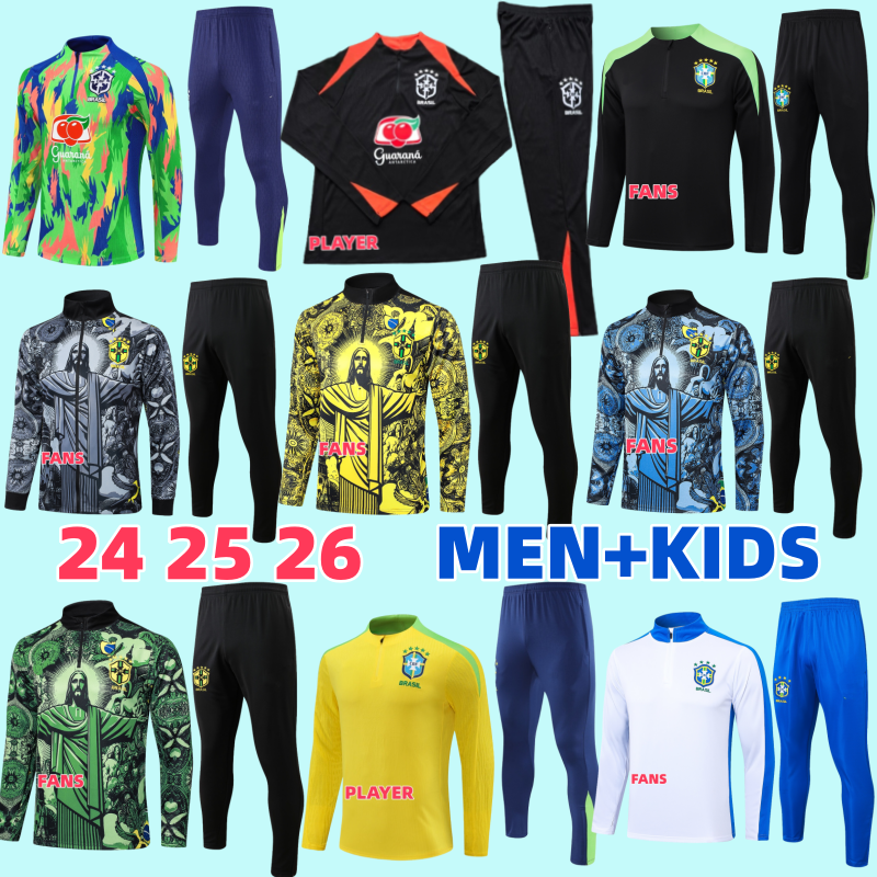 24 25 26 Brazil Tracksuit Long Training Suit Long Sleeve Uniform Kit Adult Sweatshirt Long Sleeve Sweater Men Length