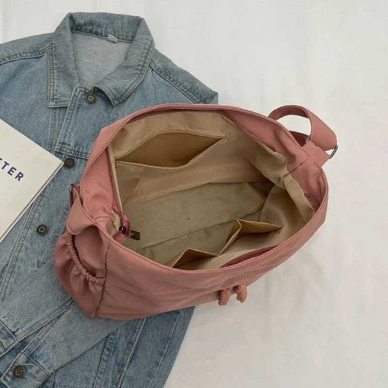 Casual Nylon Hobos Crossbody Bags Solid Zipper Womens Bags 2025 Fashion High Capacity Solid Color Single Shoulder Totes Bag R250908