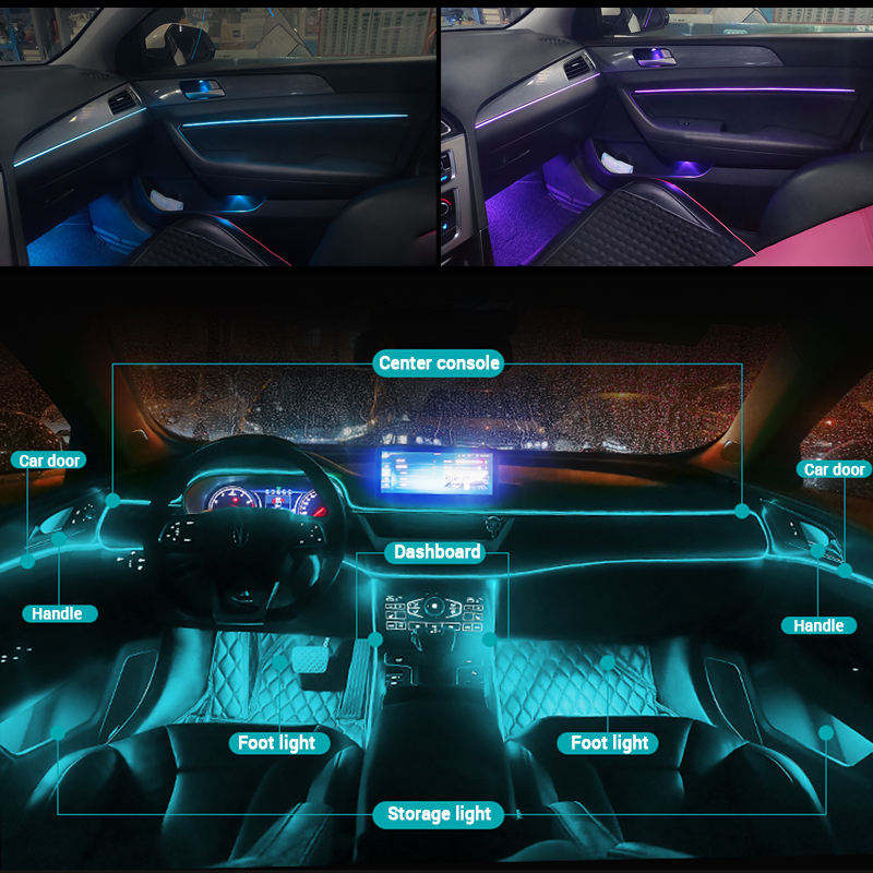 No.1 Selling Factory Custom Car Ambient Light Kit Easy Install Symphony Universal Car Led Lamp RGBIC Led Strip Light