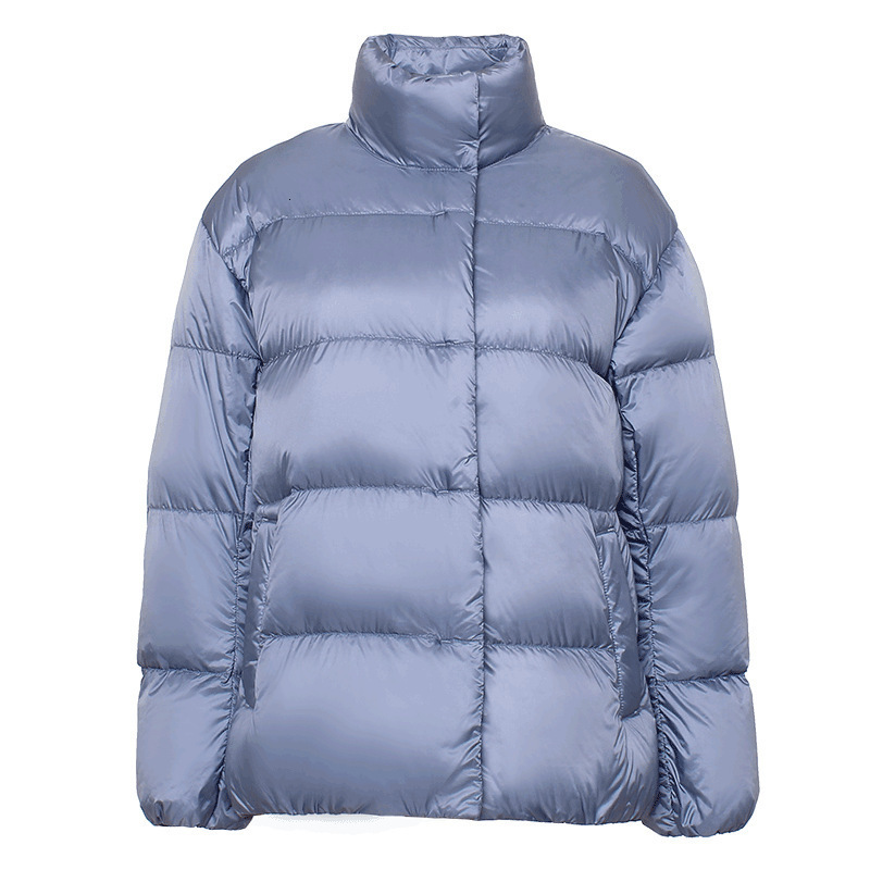 Solid Thicken Women Cotton Coat Long Sleeve Stand Collar Zipper Pocket Drawstring Female Coats 2023 Winter Casual Lady Outwer 231222