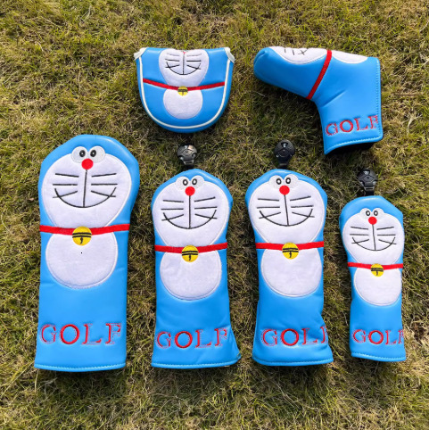 Other Golf Products Golf Wood Headcover Cartoon Patter For Driver Fairway Hybrid Putter Waterproof Protector PU Leather Soft Durable Golf Covers 230825