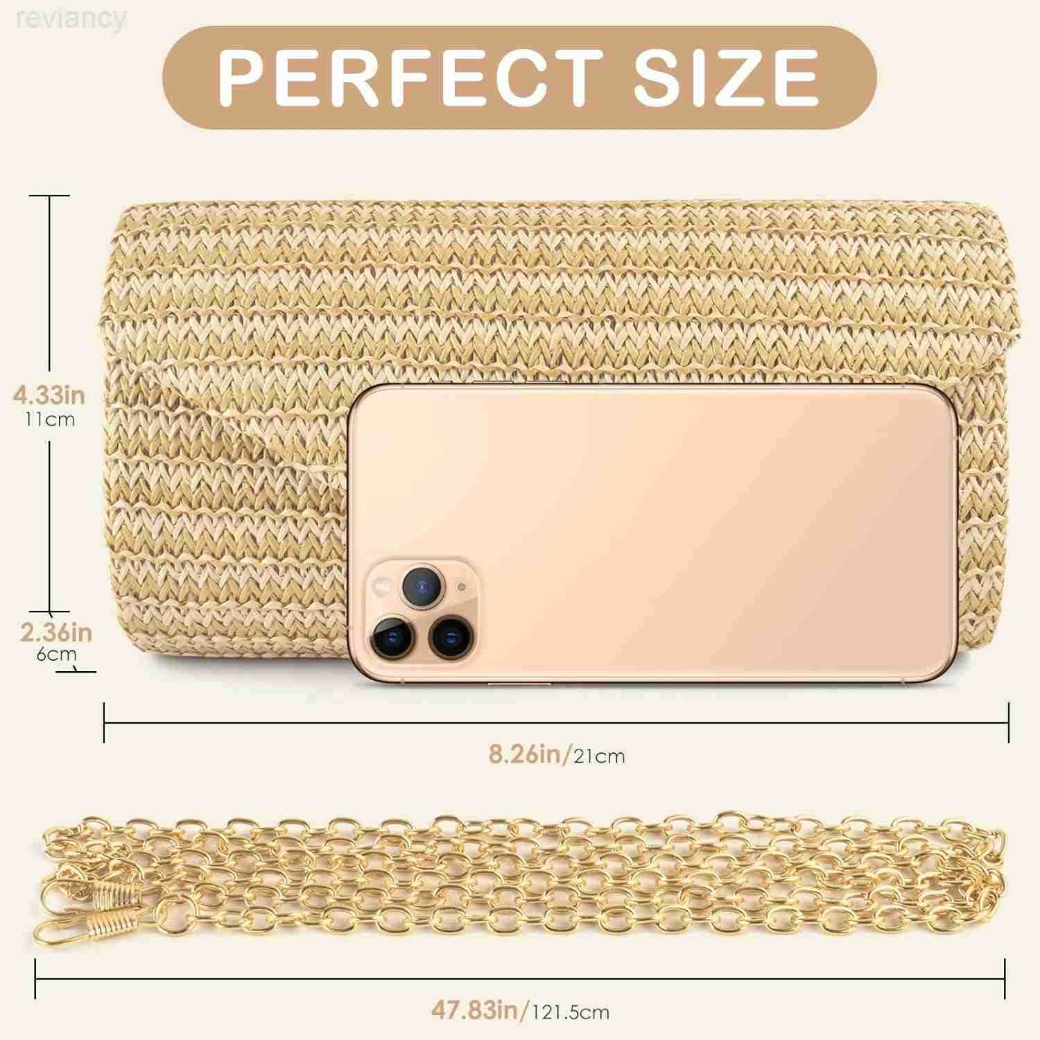 Straw Clutch Purse for Women Pearl Decoration Boho Crossbody Bags Handbags for Beach Travel Vacation Party PromW250908