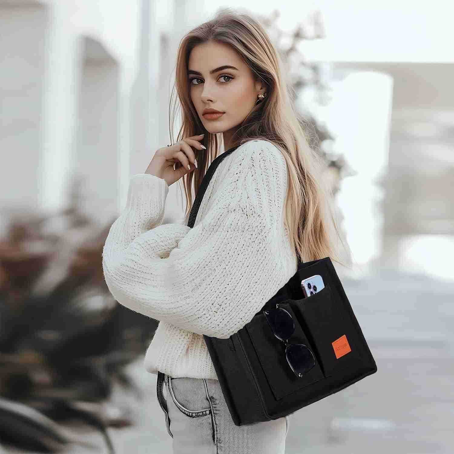 Tote Bag for Women with Zipper Large Work Crossbody Handbag Bible Laptop Bag Bookbag for Teacher Travel College Z250908