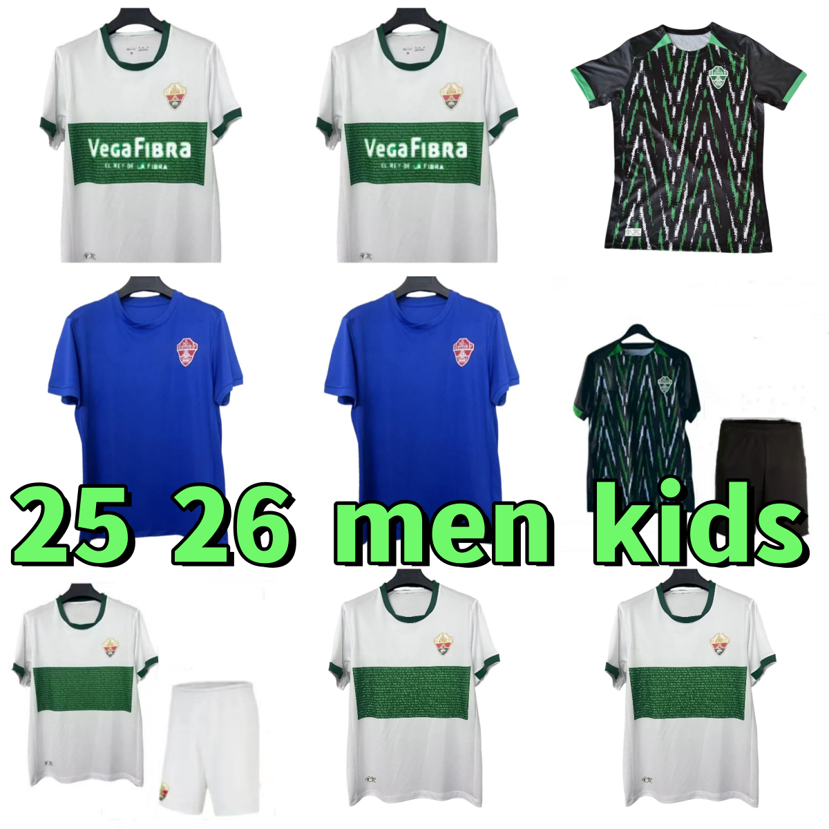 25 26 Camisetas De Futbol Elche CF Soccer Jerseys RAUL GUTI LUCAS BENEDETTO Men Adult Football Shirt Uniforms PASTORE PERE MILLA IVAN MARCONE AWAY