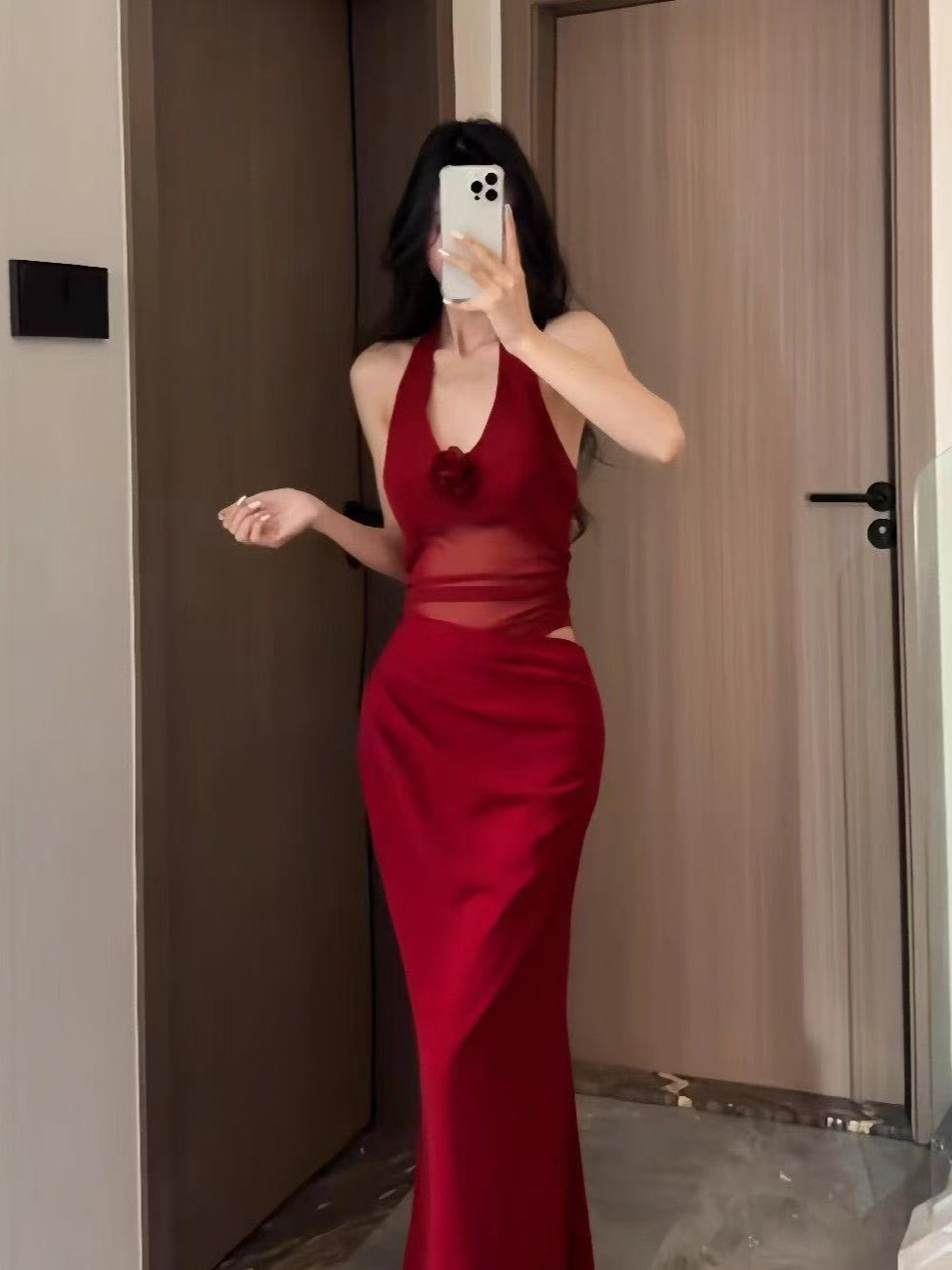 XR138 Summer new waist fashion temperament long skirt women's trend