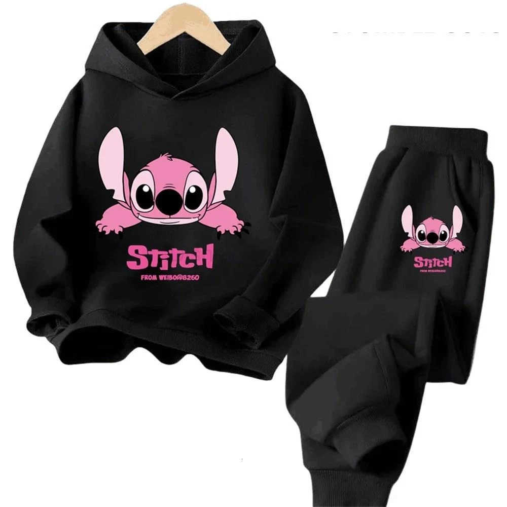 Disney Children Hoodies Stitch Kawaii Fashion Pullover Sweatshirt Anime Trucksuit Manga Cartoons Girls Boy Kids Autumn Casual Clothes H250908