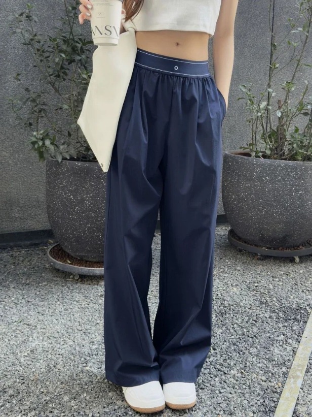 Navy Blue Sweatpants Women Elastic Waist Loose Sports Fitness Casual Pants Breathable Quick Drying Black Yoga Pants Women Sporty Pants in High Fashion