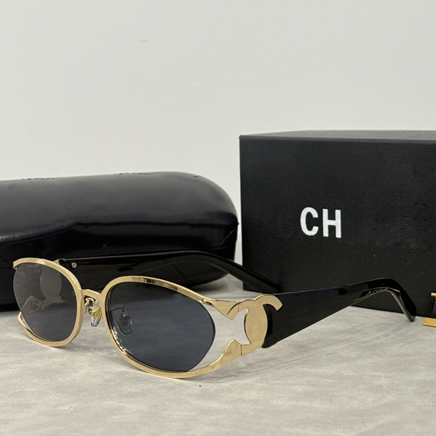 Womens designer sunglasses oval simple frame mens hollow classic alloy frame outdoor beach sunglasses for women exquisite gift box